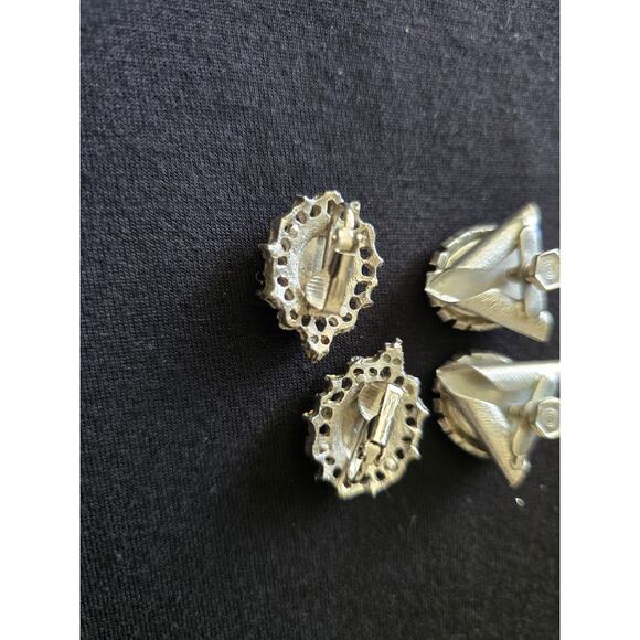 Charming 50s/ 60's square Dancing Couple Clip-On Earrings & Matching Collar Tips - Picture 11 of 11